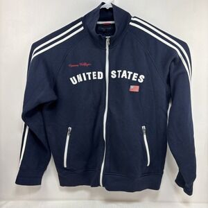 Tommy Hilfiger‎ Mens United States Embroidered Track Jacket Navy USA Size XL